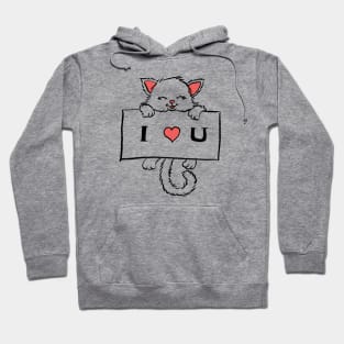 valentines kitten Hoodie